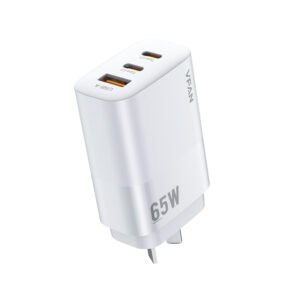 VFAN 65W GaN Ultra Fast Charger w/ 2 USB-C & USB-A (AU7)