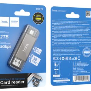 USB 3.0 High Speed Memory Card Reader with USB-A / USB-C Dual Plug (HB39)
