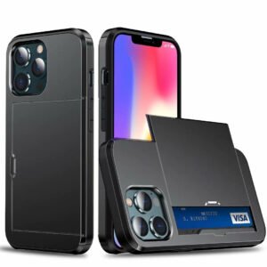 Dual Layer Back Case With Sliding 2 Card Compartment SPG Style for Apple Devices
