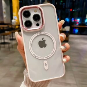 MagSafe Hard Clear Case With Color Frame for Apple Devices